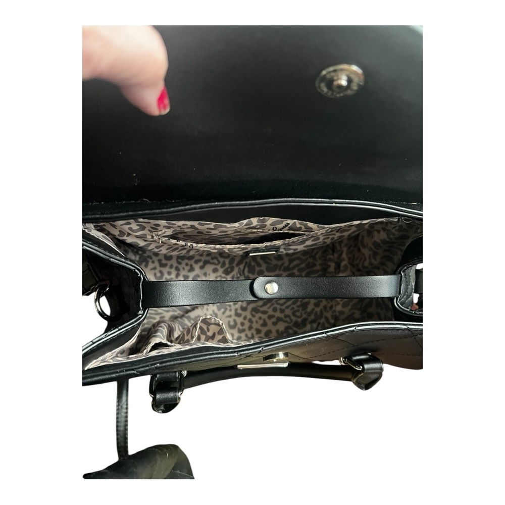 Guess Black Quilted Satchel Crossbody Handbag. - Picture 6 of 7